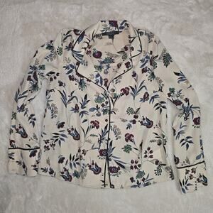 Forever 21 Contemporary Women’s Floral Button Blouse Size S– Pajama Style Top